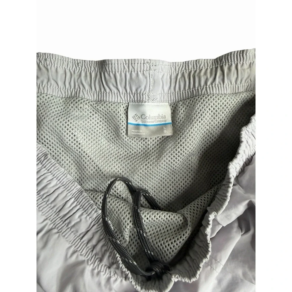Columbia Mens Gray Swim Trunks Shorts L Mesh Lined Beach Outdoor‎ 34x8